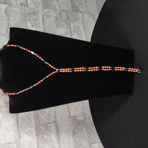 32" Single Strand Murano Glass Bead/Magnetic Hematite Bead Convertible Necklace